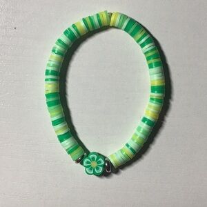 Green and Yellow Beaded Bracelet
